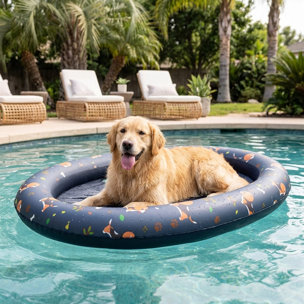 Wagley Dog Pool Float on Water
